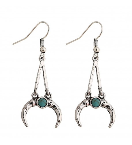 Pusheng Crescent Synthetic Turquoise Earring