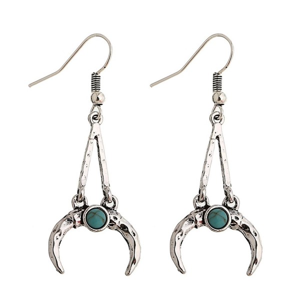 Pusheng Crescent Synthetic Turquoise Earring