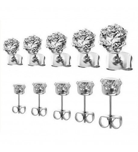 Round Clear Hypoallergenic Stainless Earrings
