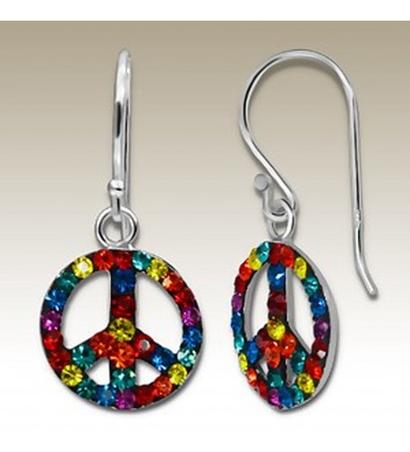 Crystal Silver Earrings Multicolour Crystals