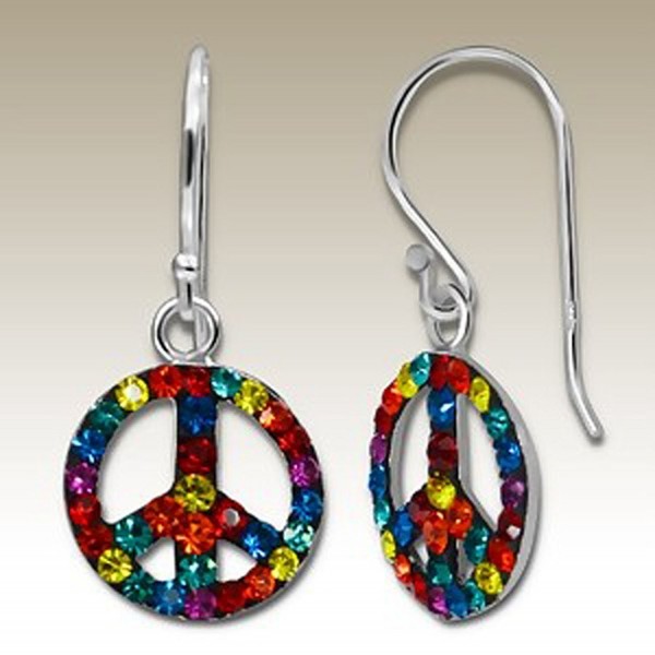 Crystal Silver Earrings Multicolour Crystals