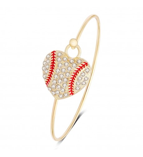 RUXIANG Crystal Baseball Softball Bracelet