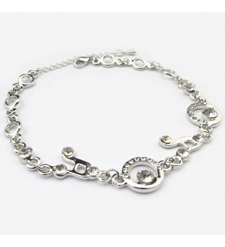 Crystal Musician Silver Plated Bracelet