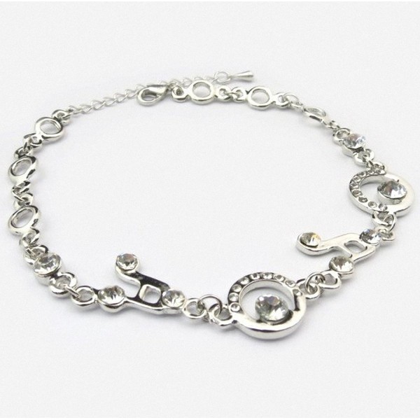 Crystal Musician Silver Plated Bracelet