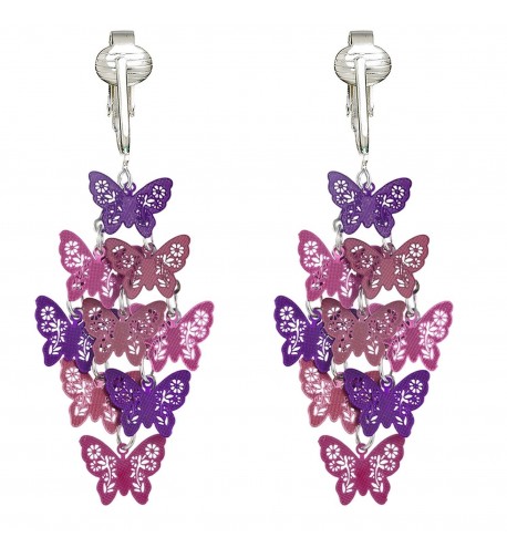 Beautiful Clip Earrings Butterfly Dragonfly