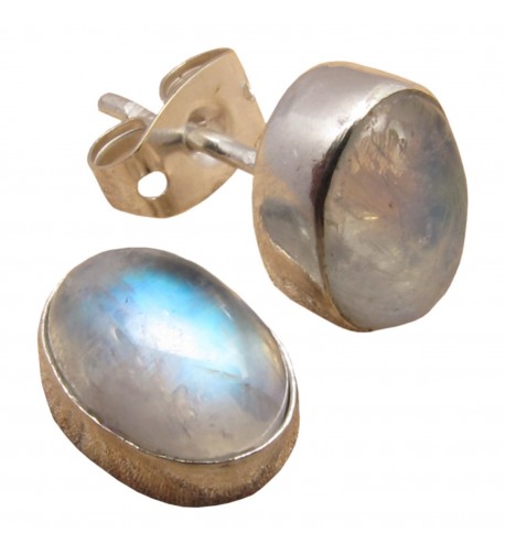 WOMENS EARRINGS Natural RAINBOW MOONSTONE