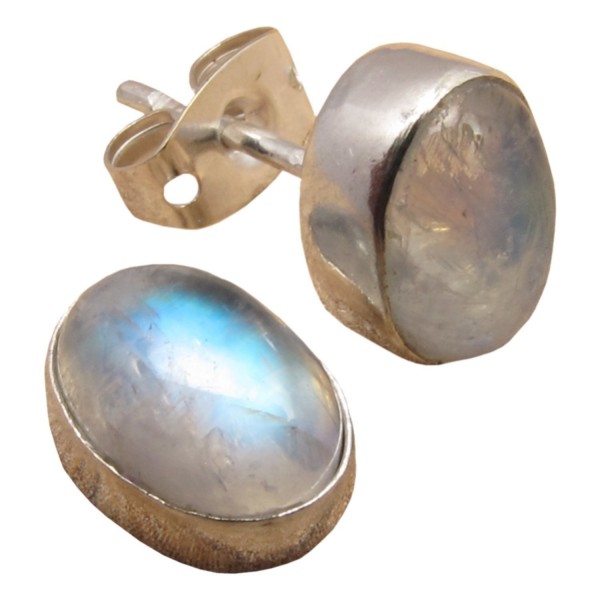 WOMENS EARRINGS Natural RAINBOW MOONSTONE