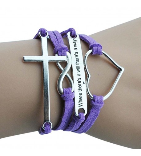 Womens Multilayer Button Leather Bracelet