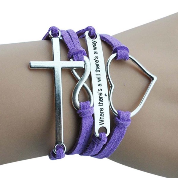 Womens Multilayer Button Leather Bracelet