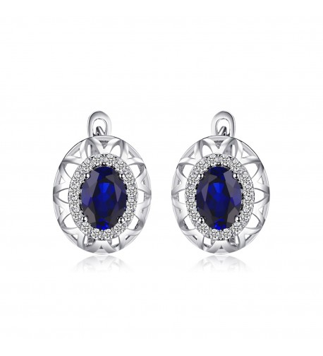 JewelryPalace Created Sapphire Earrings Sterling
