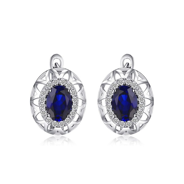 JewelryPalace Created Sapphire Earrings Sterling