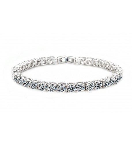 Platium Plating Round Cut Zircons Bracelet