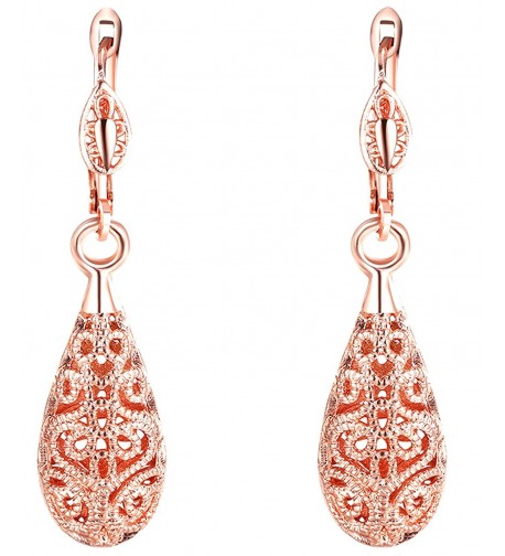 Teardrop Earrings Plated Hollow Dangles