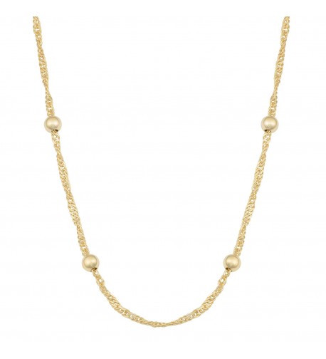 Yellow Plated Station Singapore Necklace
