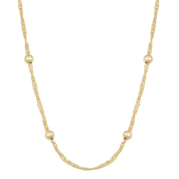 Yellow Plated Station Singapore Necklace