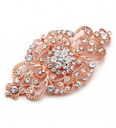 Mariell Vintage Bridal Crystal Brooch