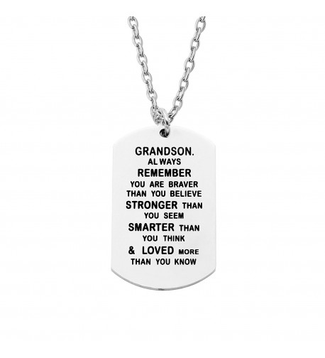 CAROMAY Pendant Necklaces Grandson Stronger