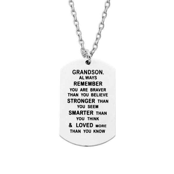 CAROMAY Pendant Necklaces Grandson Stronger