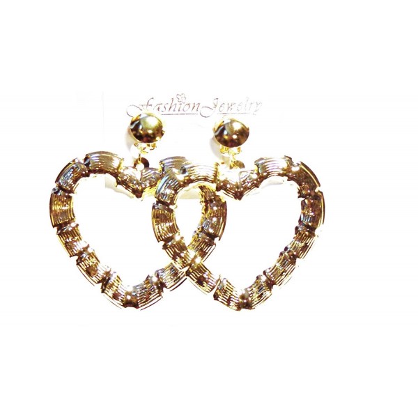 Clip Earrings Bamboo Heart Gold