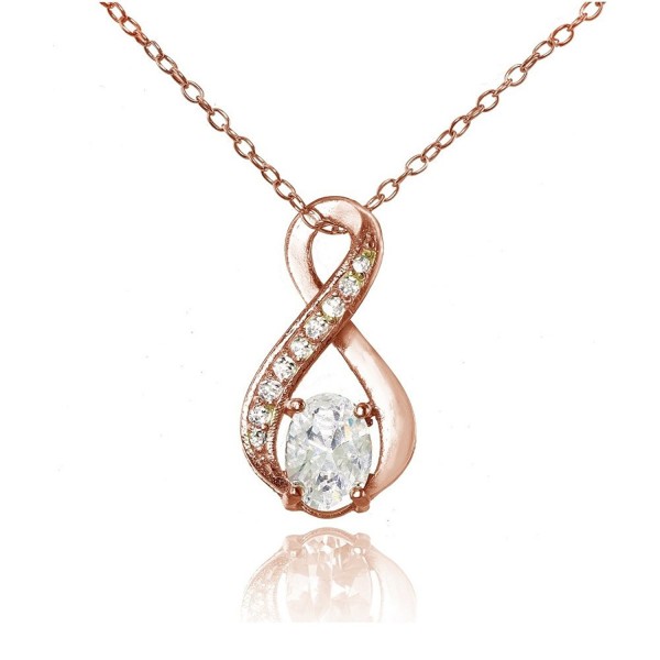 Flashed Sterling Zirconia Infinity Necklace