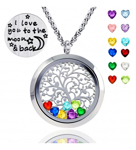 Floating Necklace Birthstones Include polished