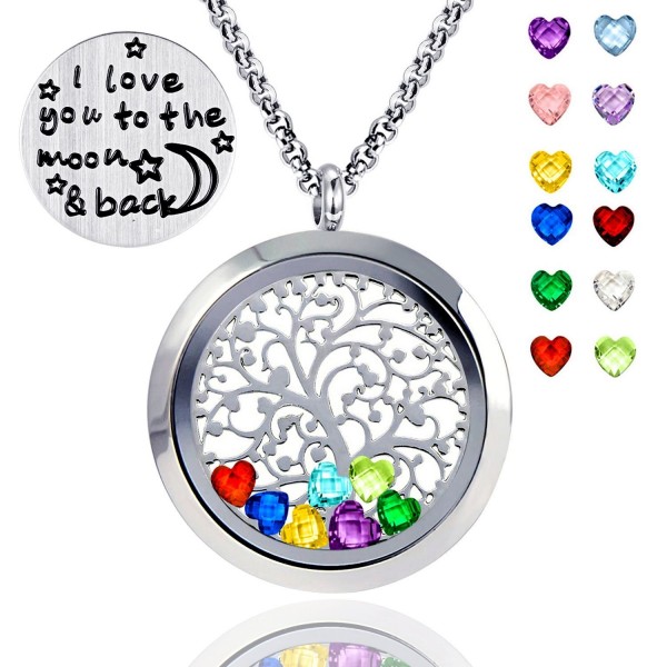 Floating Necklace Birthstones Include polished