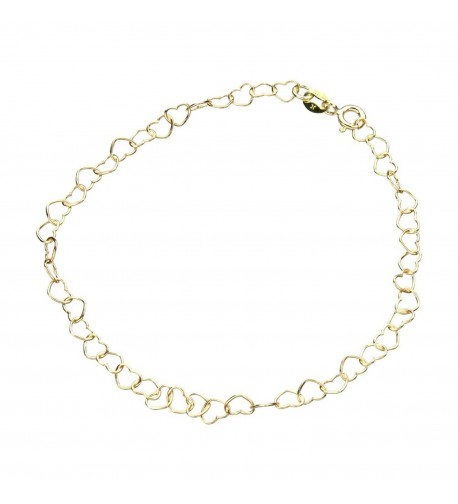 Gold Flashed Sterling Silver Anklet Adjustable