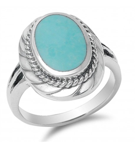 Design Simulated Turquoise Sterling Silver