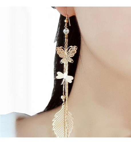 Baishitop Butterfly Dragonfly Crystal Earrings