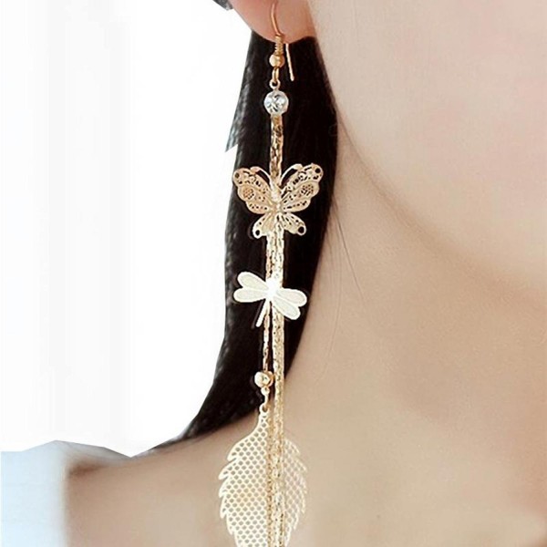 Baishitop Butterfly Dragonfly Crystal Earrings