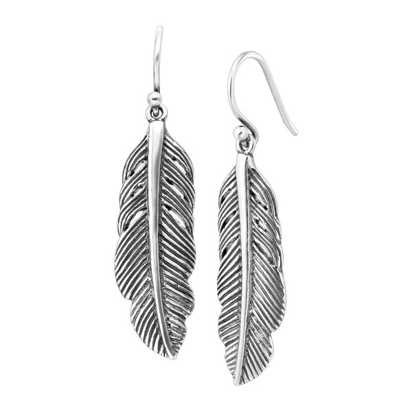 Silpada Etched Feather Sterling Earrings