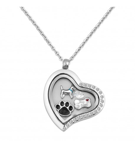 Locket Shaped Pawprint Floating Necklace