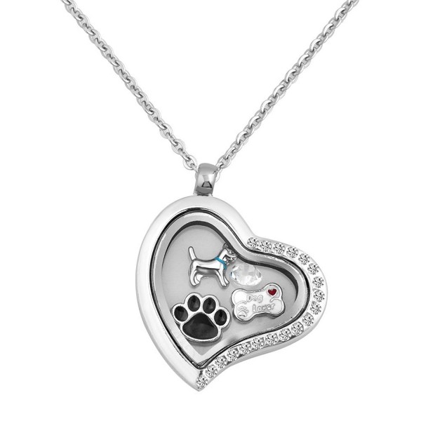 Locket Shaped Pawprint Floating Necklace