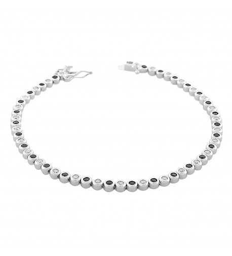 Sterling Silver Bezel Set Classic Bracelet