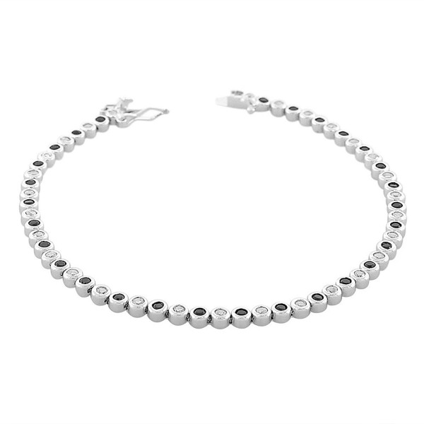 Sterling Silver Bezel Set Classic Bracelet