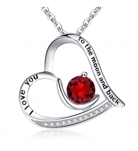 BriLove Sterling Engraved Necklace Birthstone