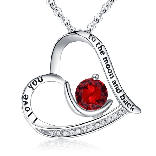 BriLove Sterling Engraved Necklace Birthstone