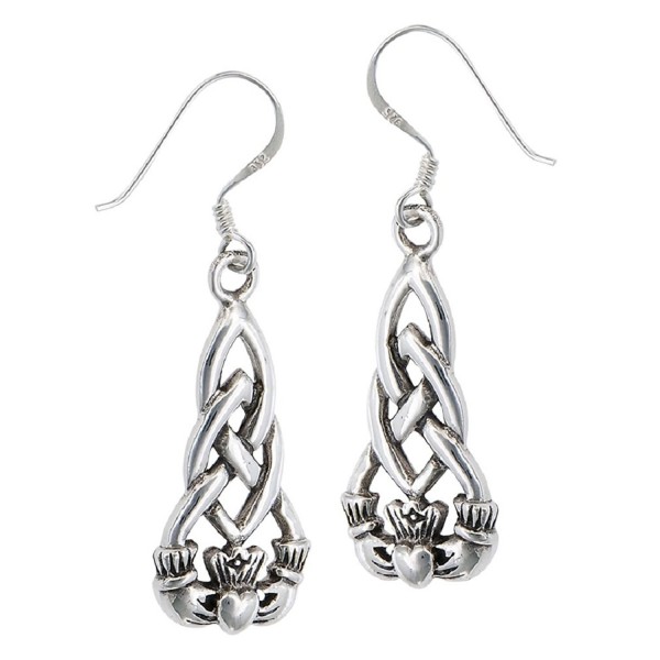 Sterling Silver Heart Claddagh Earrings