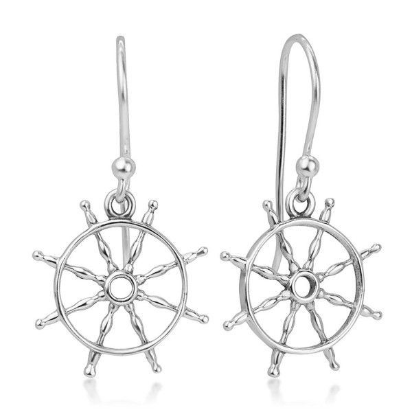 Sterling Silver Sailor Symbol Earrings
