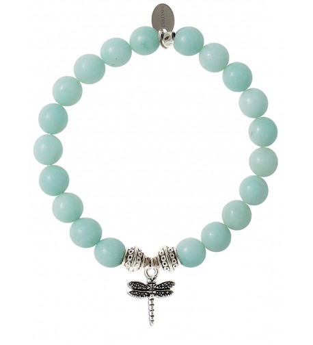 EvaDane Amazonite Gemstone Dragonfly Bracelet