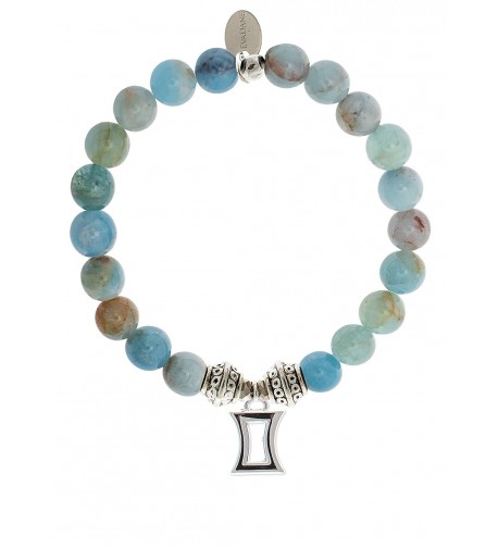 EvaDane Precious Aquamarine Gemstone Bracelet