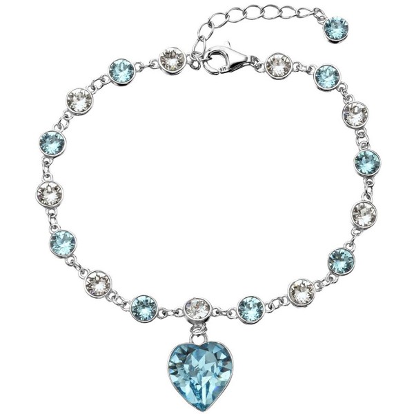 EleQueen Sterling Bracelet Aquamarine Swarovski