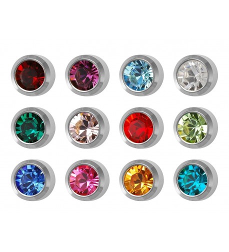 Piercing Birthstones Stainless Earrings Setting