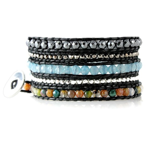 Marrakech Colorful Faceted Leather Bracelet