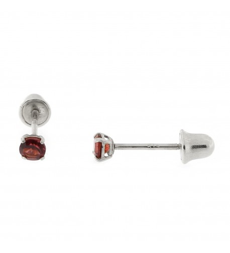 12tcw Simulated Garnet Screwback Earrings