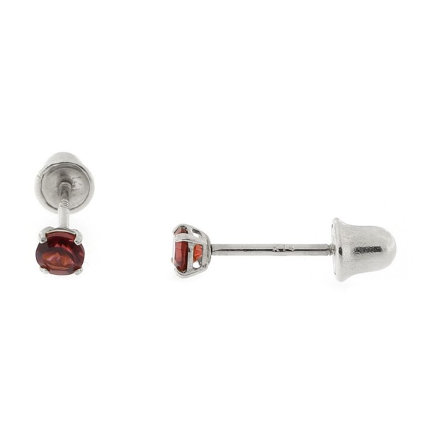 12tcw Simulated Garnet Screwback Earrings