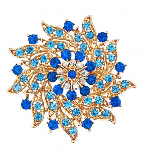 LilyJewelry Blue Flower Brooch Pin