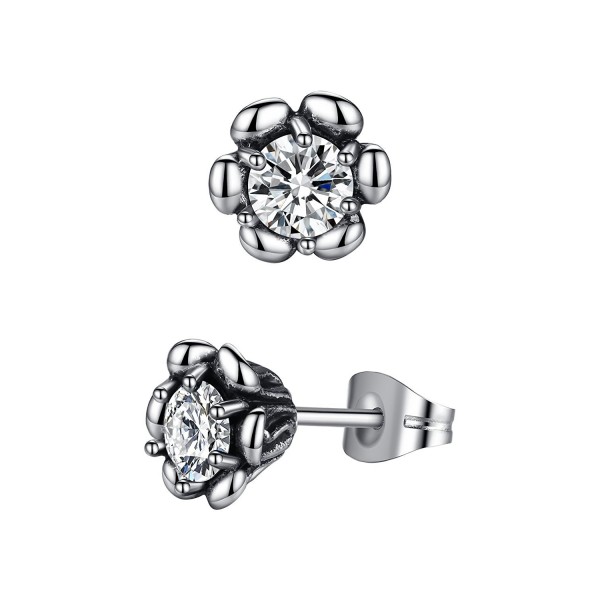 Stainless Flower Earrings Unisex aae024bi