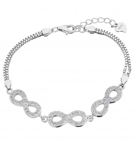 EVER FAITH Sterling Infinity Bracelet