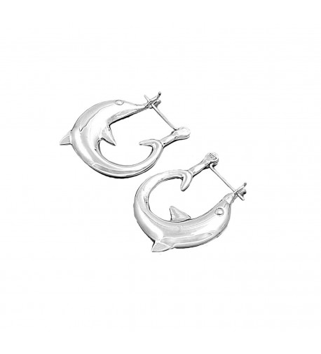 Sterling Silver Dolphin Hollow Earrings
